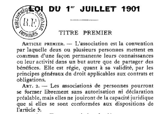Extrait de la loi de 1901